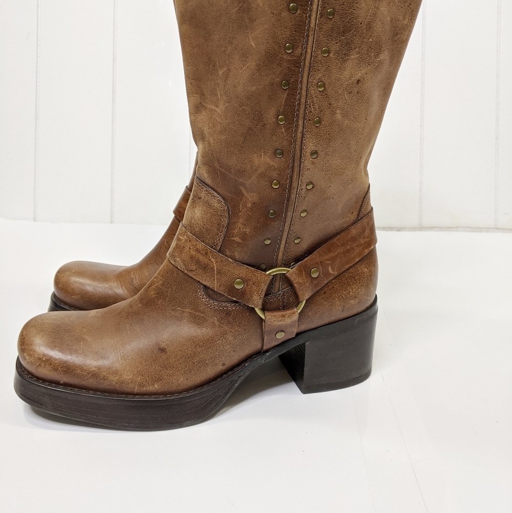 Vintage 90s MIA Chunky Platform Square Moto Boot - Picture 6 of 8